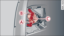 Boot lid: Removing the bulb carrier